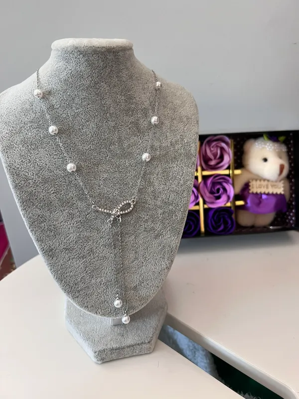 925 silver Plated Pearl Necklace - Image 2