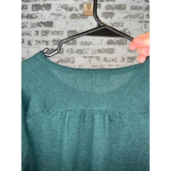 Loft | women green faux button sweater wool blend - Image 8