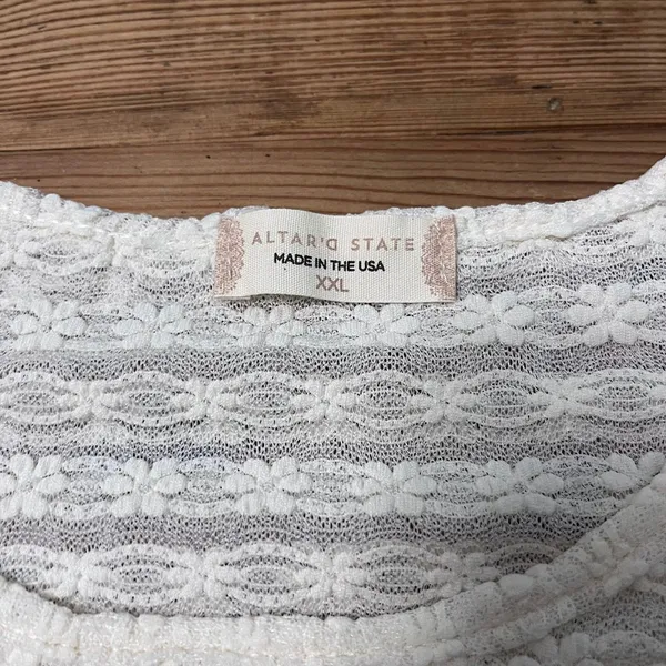 Altar’d State Lace Cream Crop Top - Image 2