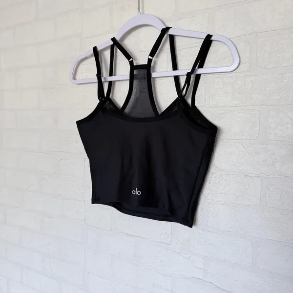 ALO Yoga Black Double-Strap Cropped Tank - Image 6