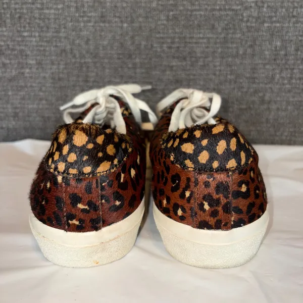 Madewell Sidewalk Low Top Sneakers Womens 9 Leopard Calf Hair Brown Mob Wife - Image 6