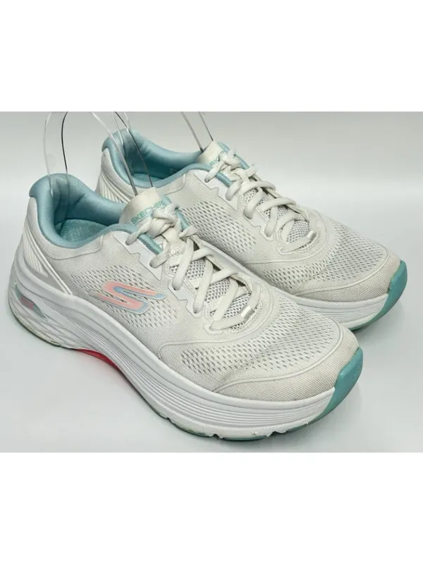 Skechers GOrun Max Cushion Slip-ins Shoes Womens Size 7.5 White Aqua 128923 EXC - Image 2