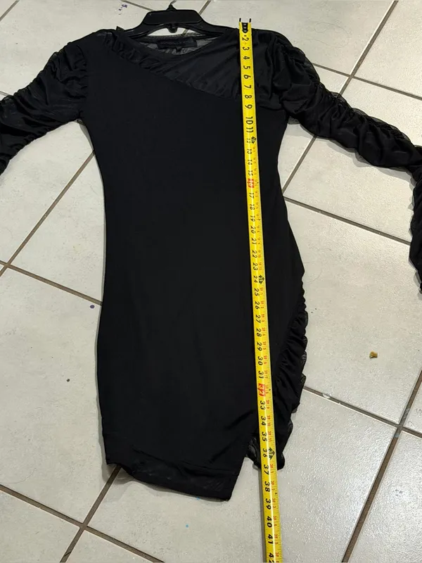 Kendall + Kylie Women Night‎ Black Gothic Sheer Long Sleeve Bodycon Dress size S - Image 9