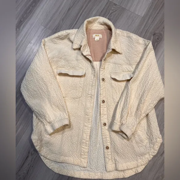 NWOT ANTHROPOLOGIE Cream Button-Up‎ Women's Jacket - Image 3