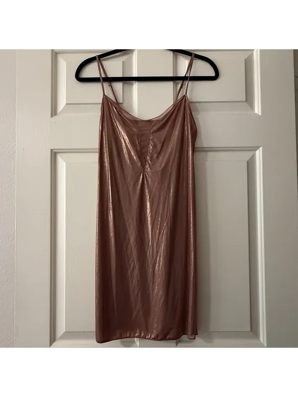 Victoria’s Secret Mauve Pink Rose Gold Shimmer Sz M Medium Nightie Slip Lingerie - Image 15