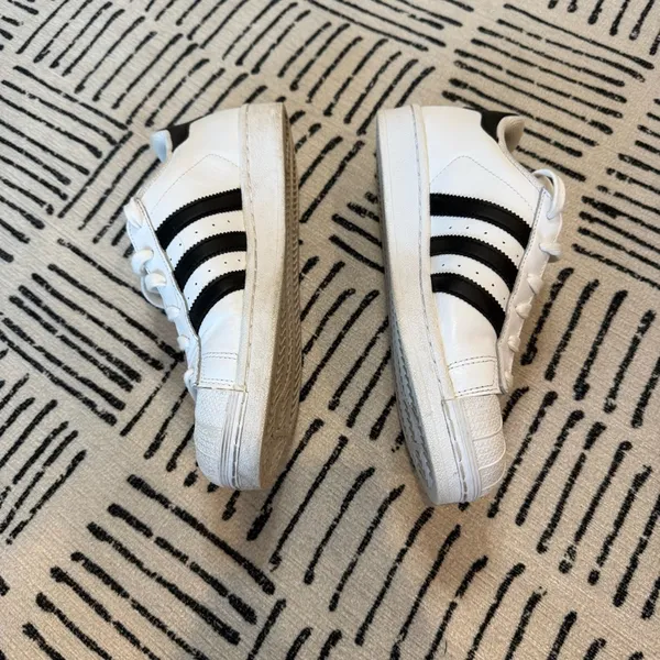 Adidas Superstar White Black Leather Shell Toe Sneakers Women’s 8 - Image 7