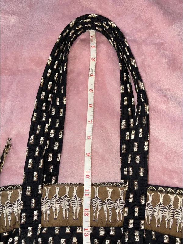 Vintage 2001 Vera Bradley Zebras Tote | Black & Tan Animal Print Retired Pattern - Image 7