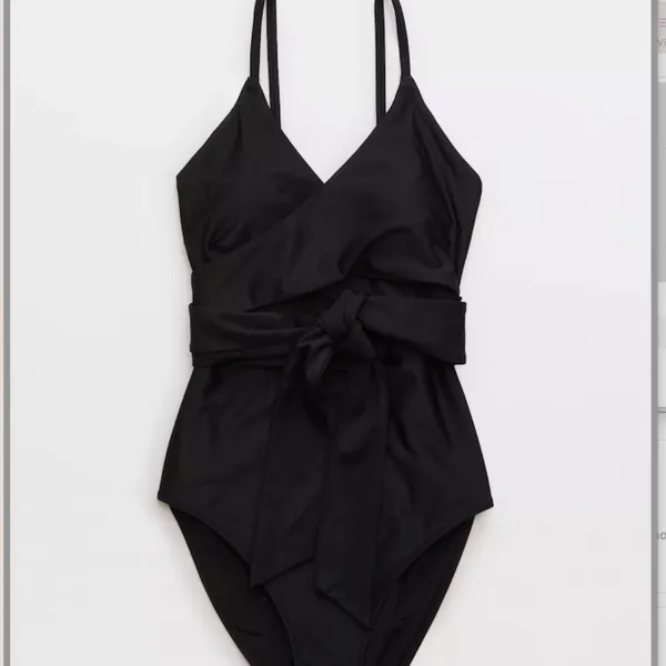 AERIE Sexy Flirty Resort Vacation Tropical Full Coverage Wrap One Piece Swimsuit - Image 4