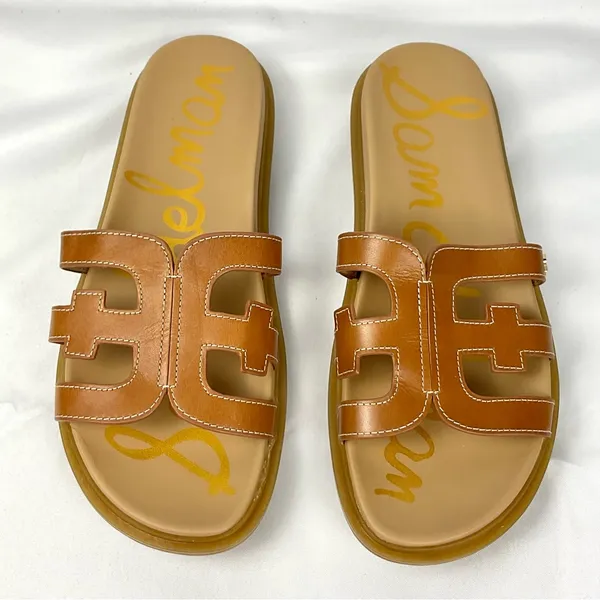 Sam Edelman Valeri Sandal Size 10 Brown Leather Slides Cushioned Footbed - Image 9