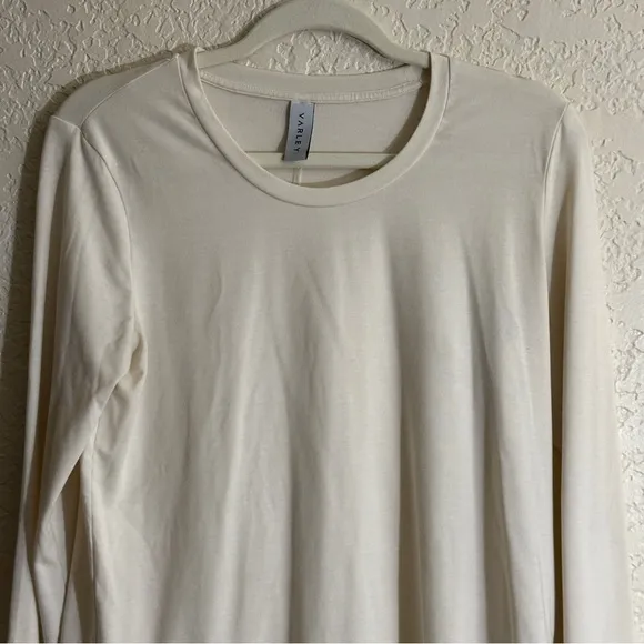 Varley Long Sleeve Tee Womens S Cream Crew‎ Neck Activewear Stretch - Image 3