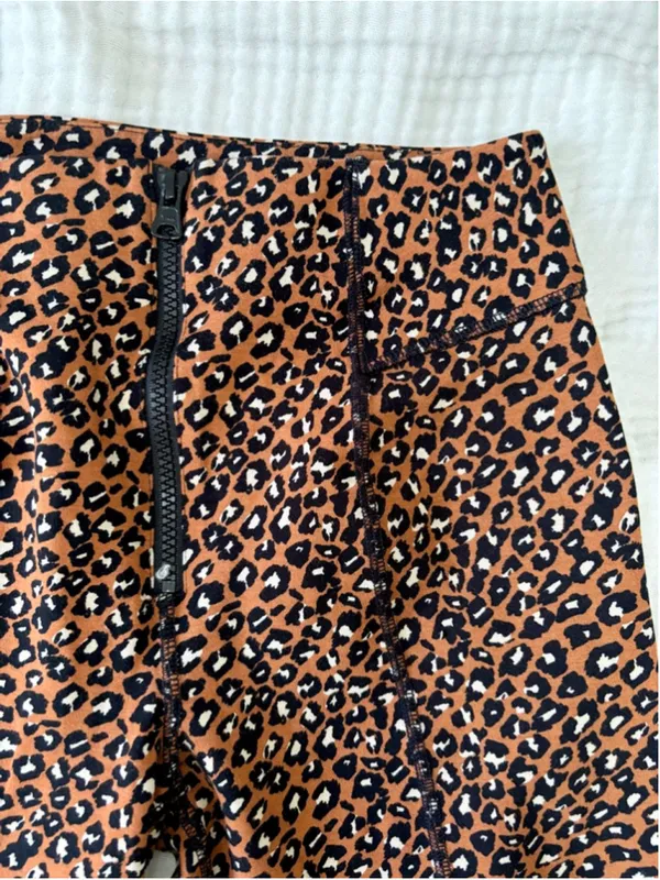 Women's Free People Brown Black Leopard Print Bike Shorts S Rayon - Image 10