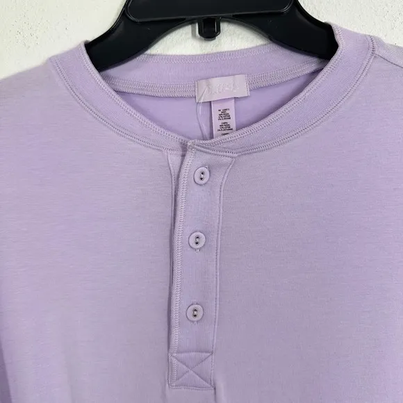 SKIMS Soft‎ Lounge Long Sleeve Henley Top Lavender Purple XXS NWOT - Image 5