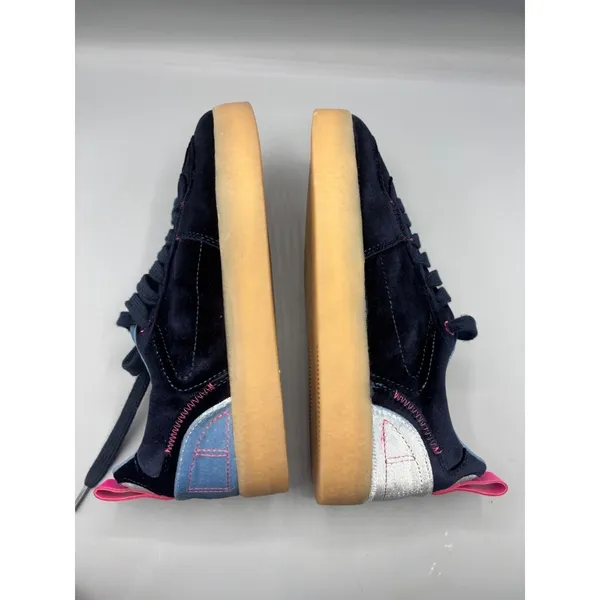 Steve Madden Tucker Navy Sneakers‎ 9 Velour Casual Gum Sole Pink Accents - Image 8