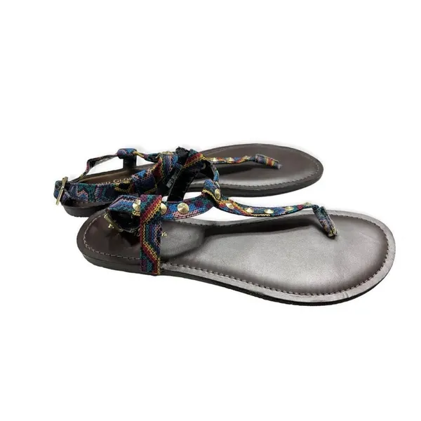 New Womens Faded Glory Tribal Print Slingback Sandals - Sz 10 - Image 2