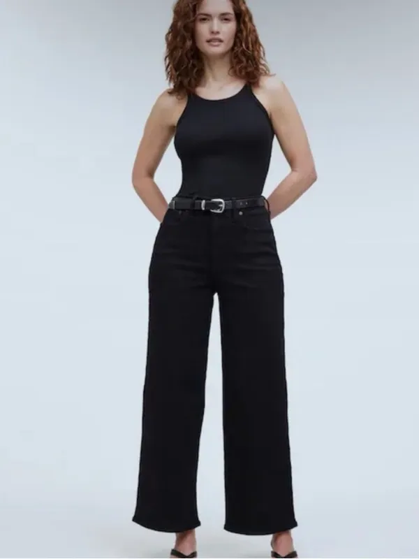 Madewell 28” Perfect Vintage Wide Leg Black Relaxed Office Work - Image 9