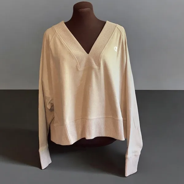 🆕 Champion Women's Soft Touch Rib Mix Pullover Simply Nude Heather 2XL XXL - Image 4