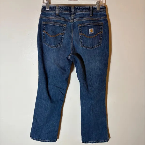Carhartt Relaxed Fit Blue Denim Bootcut Jeans Size‎ 4 Short - Image 5
