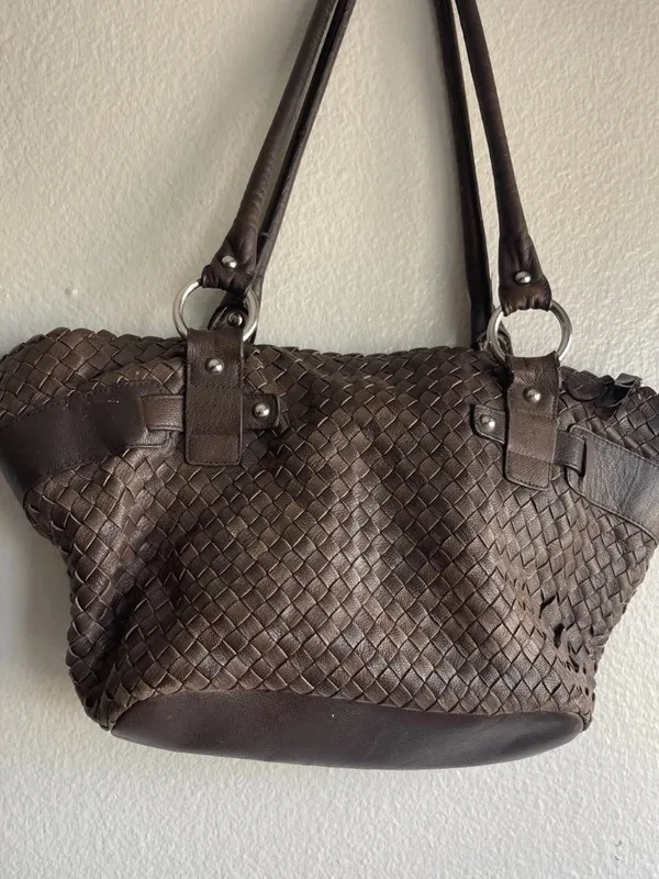 Nuovedive Leather Brown Handbag Shoulder Women’s Made in Italy - Image 2