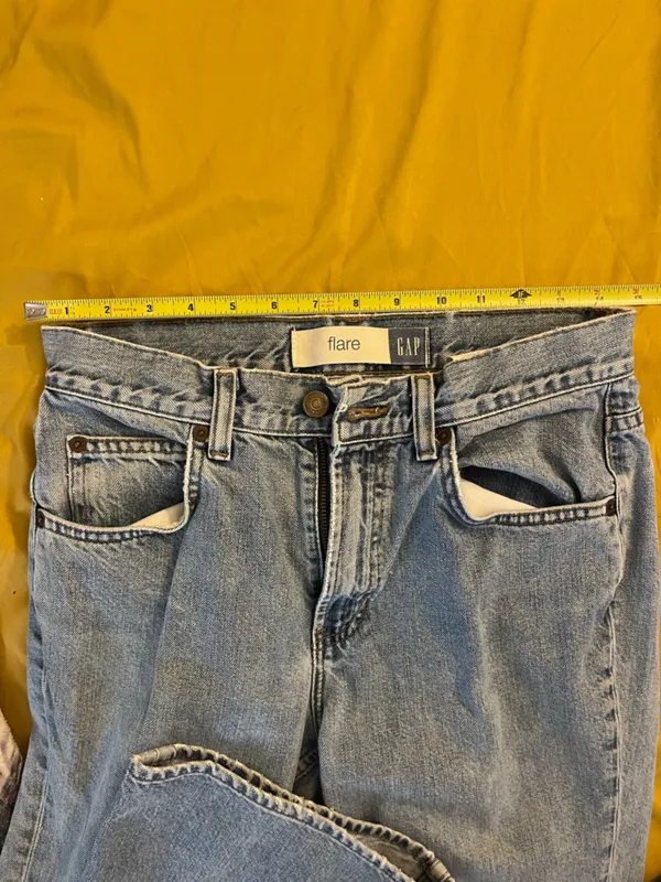GAP Light Blue Flare Jeans - High Rise Anklet - Image 3