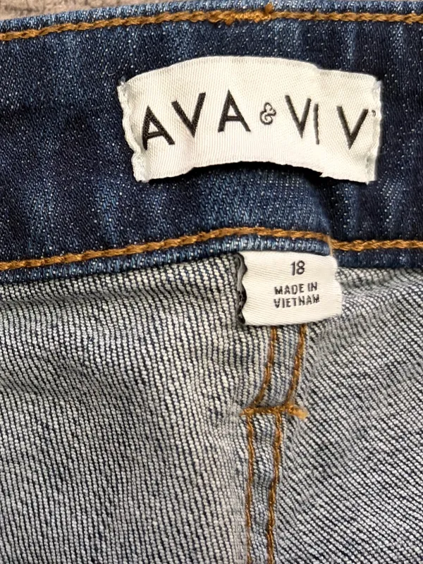 Ava & Viv High Rise Flare Dark Jeans Size 18 - Image 3