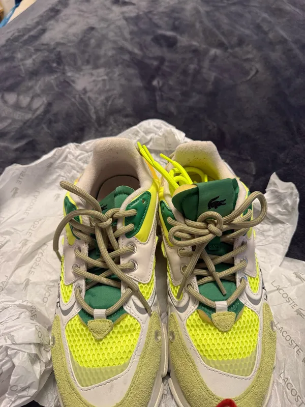 Lacoste x yellow trainers #sneakers #collab Pre-owned used once - Image 8