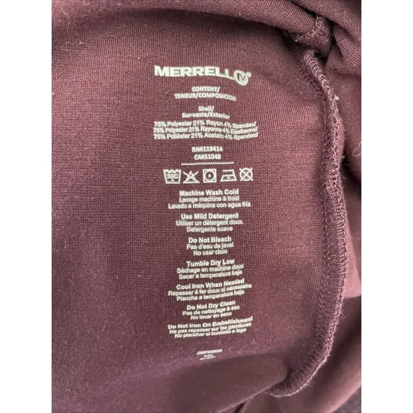 Merrell Womens Dress‎ M Long Sleeve Pull Over Casual Burgundy Minimal - Image 5