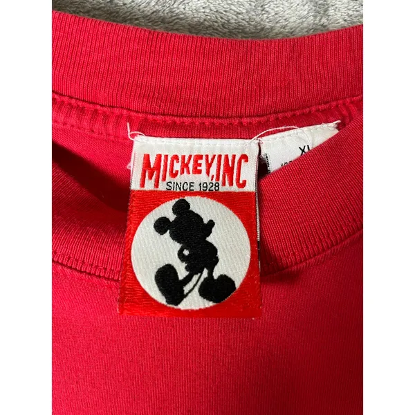 Vintage 90s Mickey Inc Minnie Mouse Embossed Graphic‎ T Shirt Red XL Disney - Image 5
