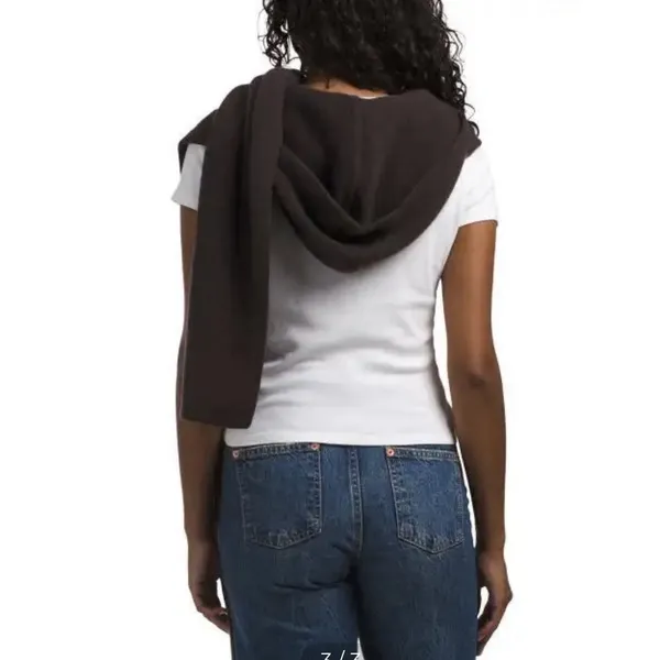 Jason Wu Black 100% Cashmere Hooded Scarf - Image 2