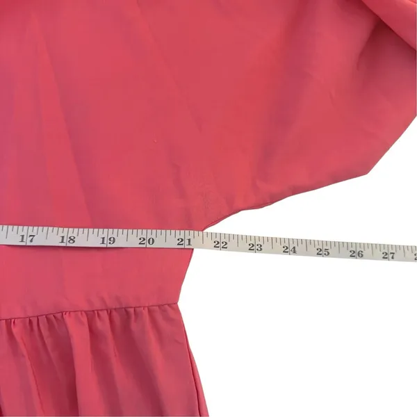 Zara Poplin Panelled Maxi Dress Bright Pink Size Large Wedding Party Event - Image 7