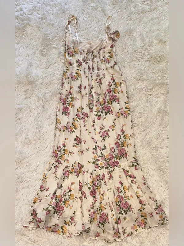 NEW Reformation Irisa Floral ivory Midi Dress Sz 6 - Image 8