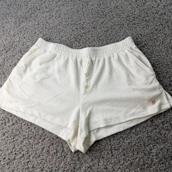 Stoney Clover Lane Target White Terry Cloth Quarter Zip Pullover Shorts Set XL - Image 4