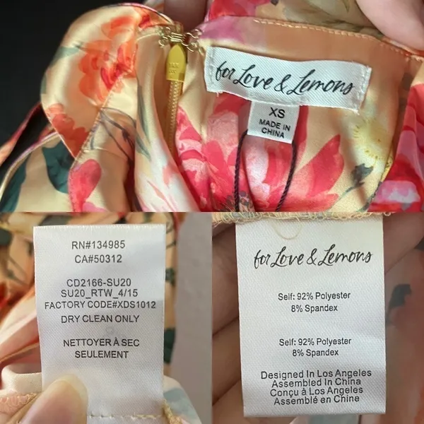 For Love & Lemons Versilla Floral Satin Hi-Lo Dress XS NWT‎ - Image 9