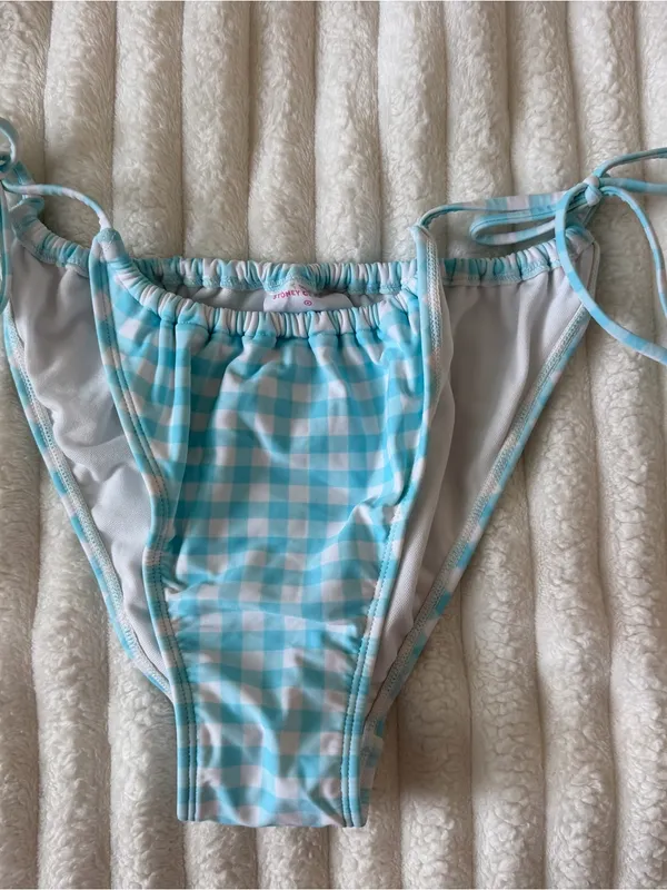 NWOT Stoney Clover lane target Blue Gingham Tie-Side Bikini Bottom - Image 4