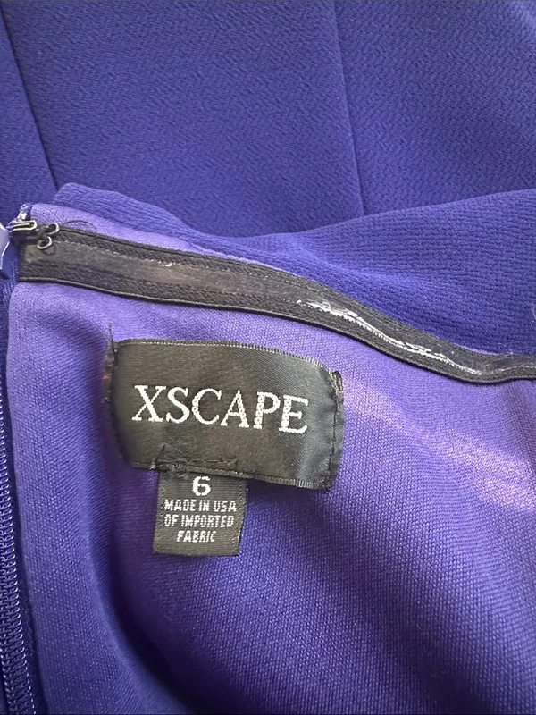 Xscape One-Shoulder Cocktail Dress Classic Evening Event Wedding Blue Purple - Image 8