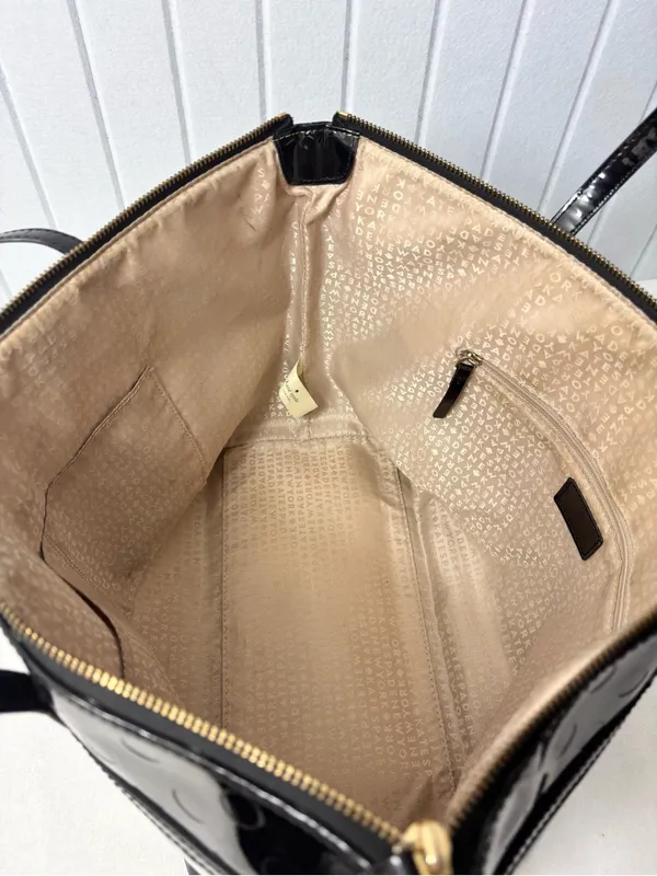 Kate Spade Patent Leather Black Polka Dot Large Tote‎ - Image 5