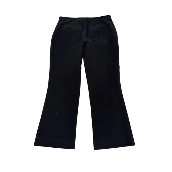 Maeve Anthropologie Black Wide Leg Trousers Pants‎ Size 10 Stretch Cotton Blend - Image 2