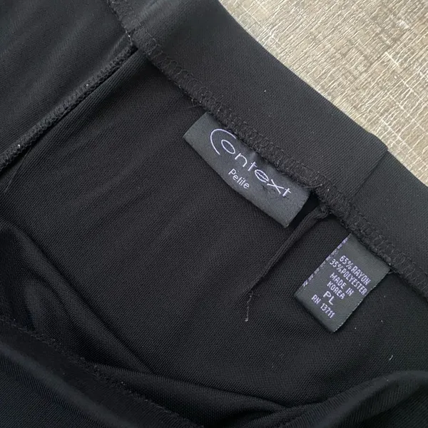 Y2K Lord & Taylor Context Black Flare Leg Pants Stretch Pull on L Bratz Mall - Image 7