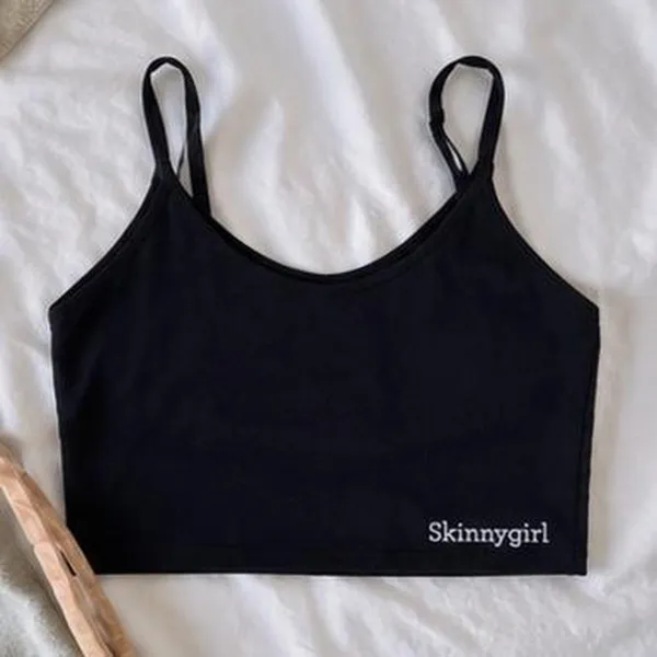 Navy Halter Crop Tank Top Cami Y2K Clean Girl M - Image 5