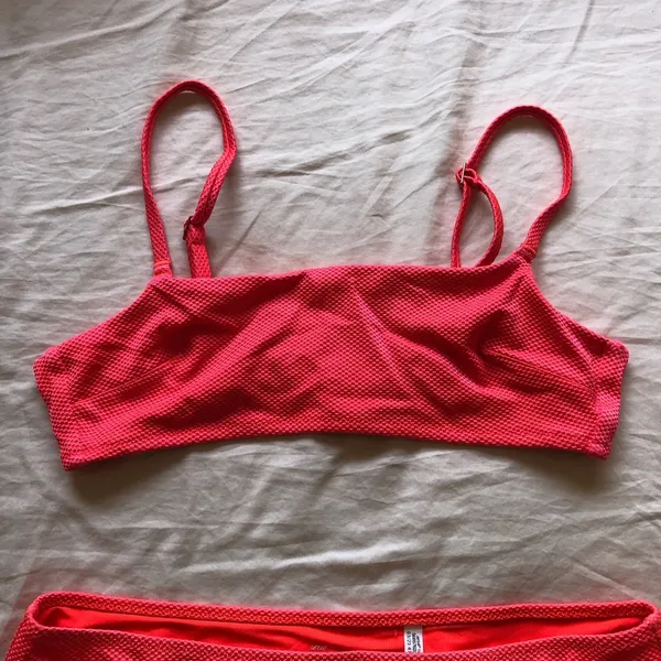 Aerie Bikini Swimsuit Set Bikini Top and Bottom Bottoms Bright Salmon Small - Image 3