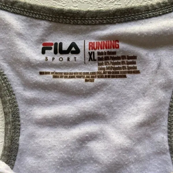 FILA Sport Running Sports Bra XL Gray Racerback Medium Support Athletic - Image 3