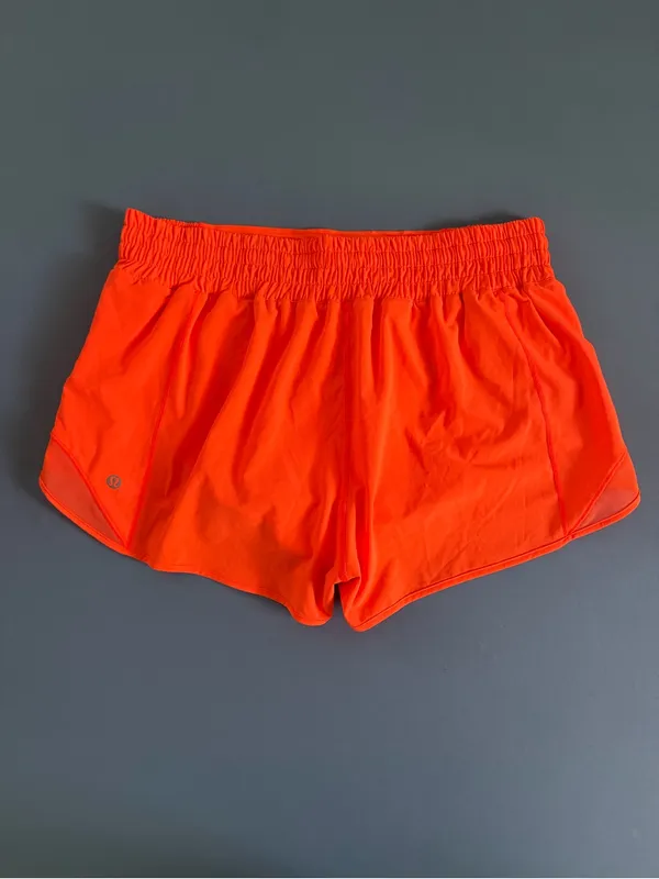 Lululemon Hotty Hot High-Rise Neon Orange Lined 2.5” Shorts - Image 2