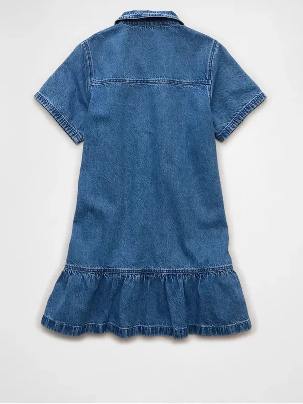American Eagle Outfitters Denim Collar Mini Dress - Image 3