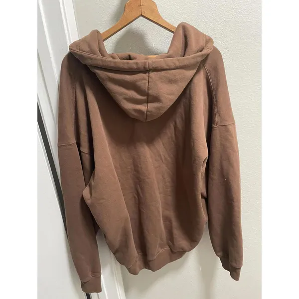 Brandy Melville Women Christy Brown Oversize Full Zip Hoodie - Image 3