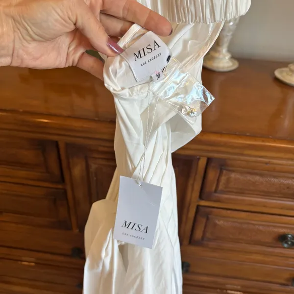 MISA Los Angeles Jessika White Halter Dress NWT Size M - Image 8
