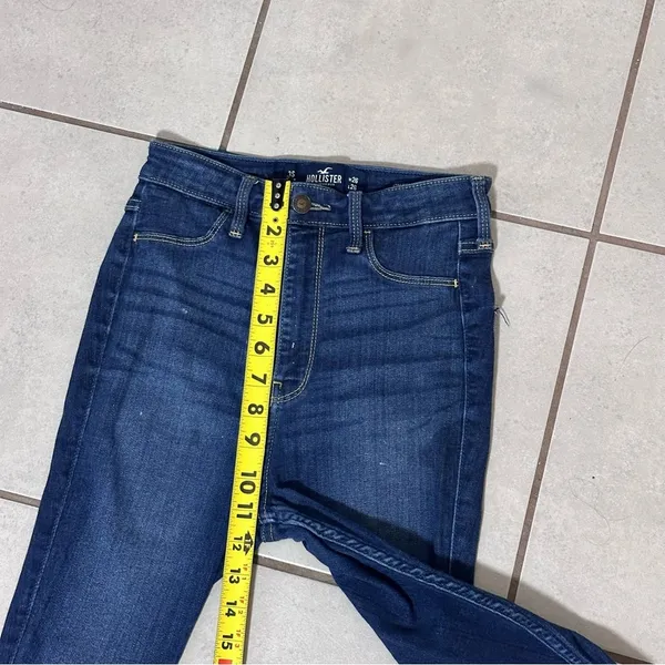 Hollister Women Blue Denim Advanced Stretch Ultra High Rise Jean Jegging size 3S - Image 6