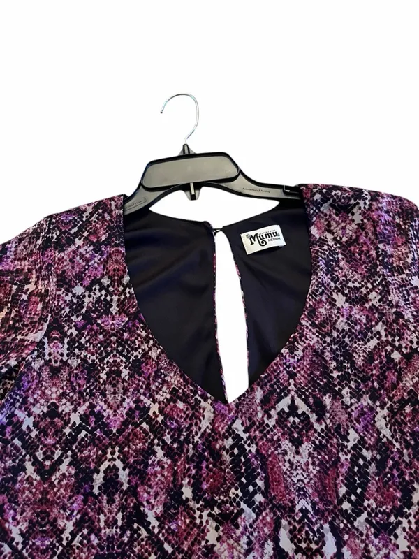 Show Me Your Mumu Snake Print Mini Purple Dress Boho Flowy Bell Sleeve M - Image 7