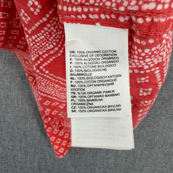 The North Face Womens Red Print Organic Cotton Henley Tank Top Small - Image 6