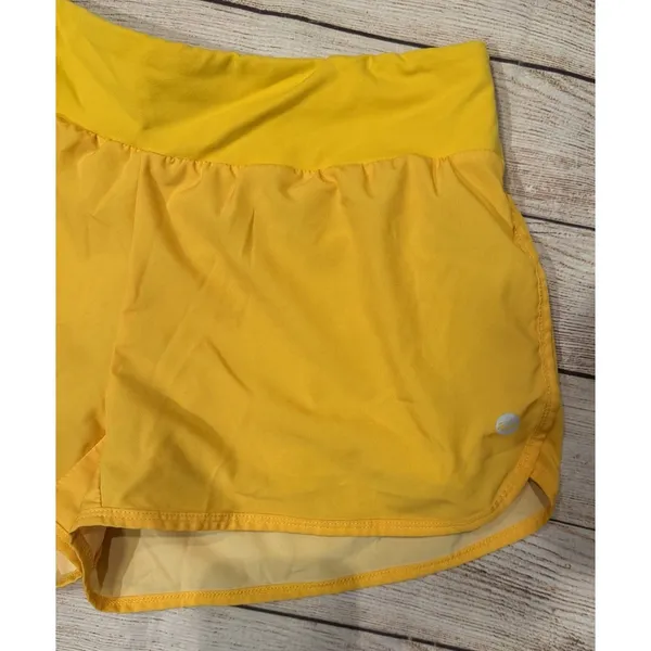 Senita Athletics Women's Yellow Athletic Gym Running Shorts Size Medium - Image 2