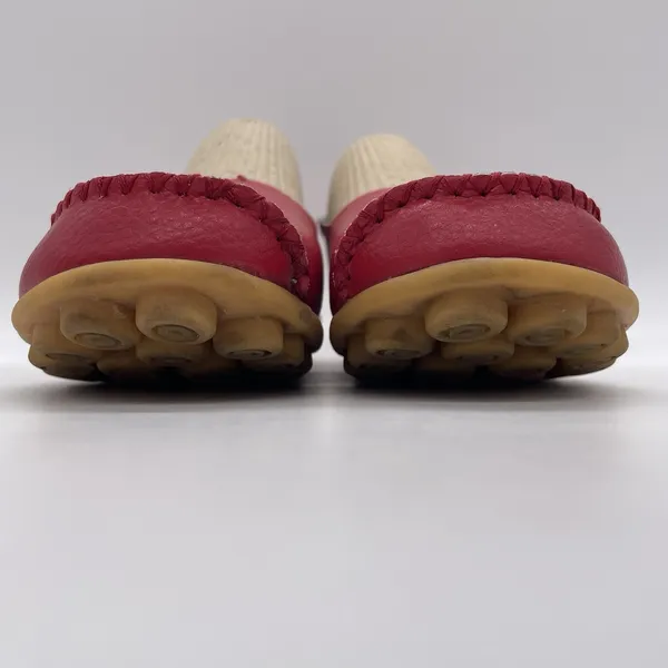Venus Celia Womens‎ 39 (8.5) Shoes Moccasins Red Leather Slip On Moc Toe Walking - Image 9