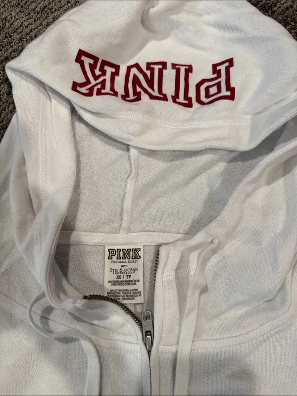 PINK Victoria's Secret OU Colorblock Hoodie - size XS. - Image 3